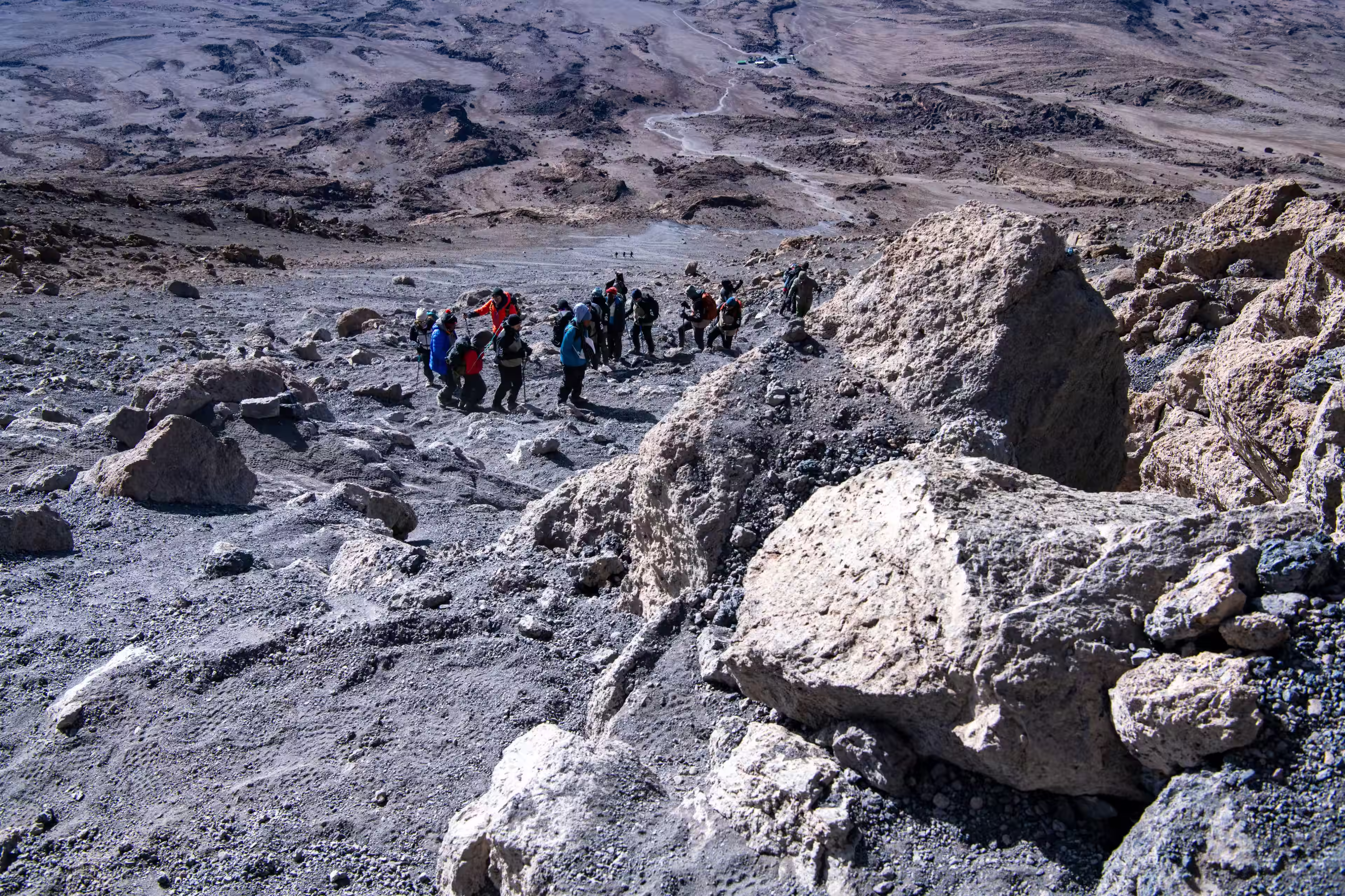 L’expédition vue d'en haut, dans les blocs